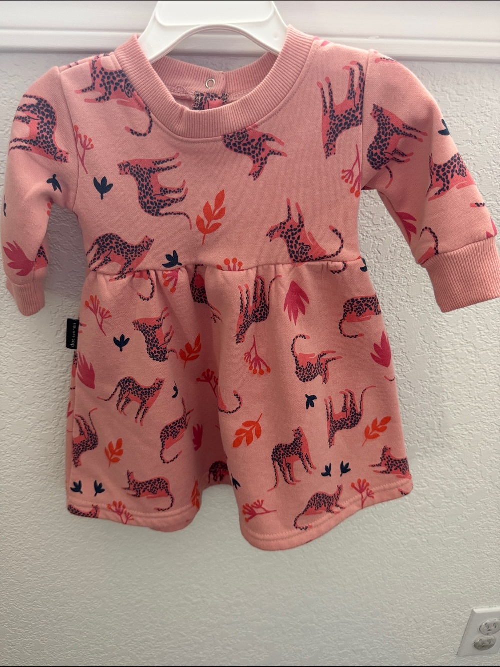 Pink Leopard Print Baby Dress Dot Australia 3-6mo